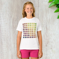 Cercles colorés rétro Filles T-shirt