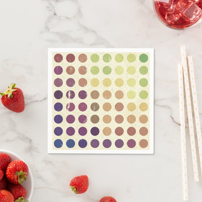 Cercles colorés rétro serviettes en papier (Créateur téléchargé)