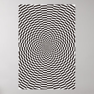 Cercles Concentrés Déplacé 9 Degrés Poster