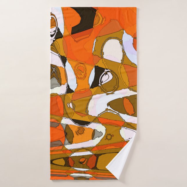 Cercles d'automne lumineux : motif abstrait. (Serviette de bain)