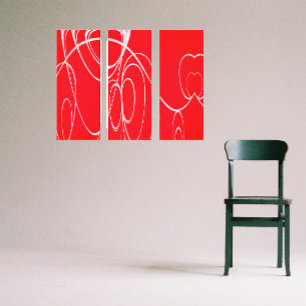 Cercles de danse en toile rouge et blanche
