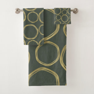 Cercles d'or & Olive rustique Vert moderne tendanc
