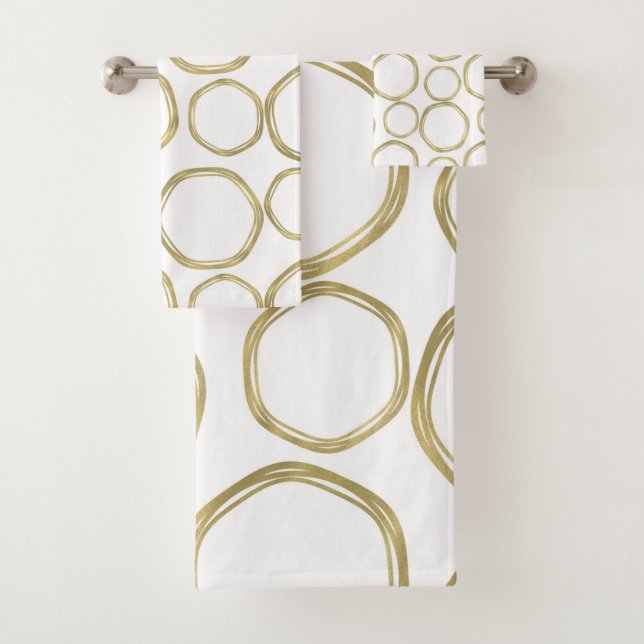 Cercles D'Or Sur Blanc Moderne (En situation)