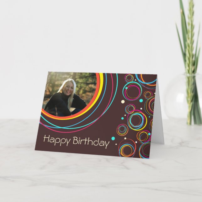 Cercles funky ajouter votre carte d'anniversaire (Devant)