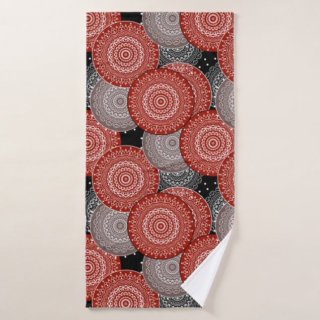 cercles géométriques modernes Abstraits formes ron (Serviette de bain)