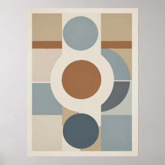 Cercles géométriques Motif Poster Abstrait moderne