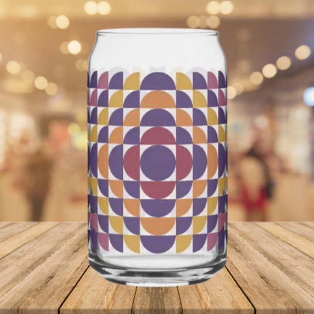 Cercles géométriques rétro peuvent verre | Mi-sièc (Créateur téléchargé)