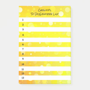 Cercles jaunes Notes post-it noires
