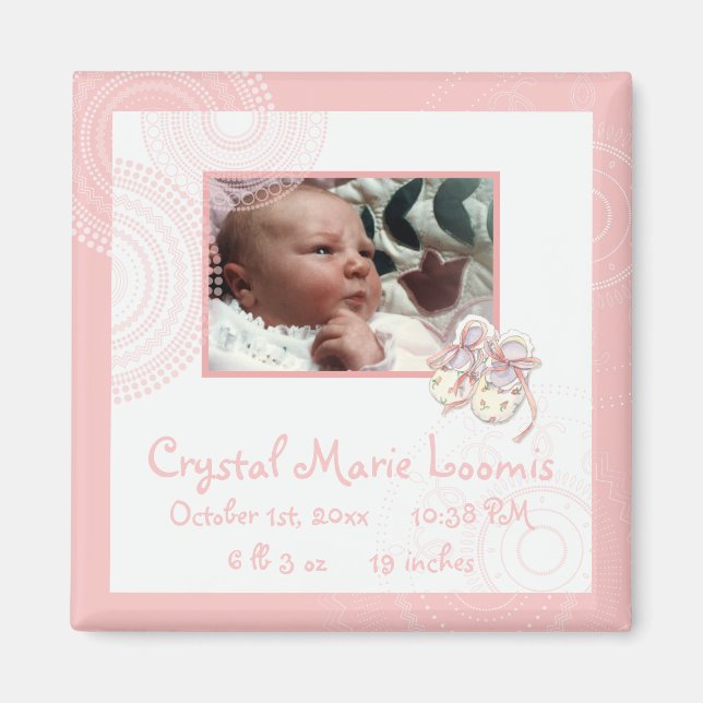 Cercles 'n Booties, Baby Magnet Faire-part de nais (Devant)