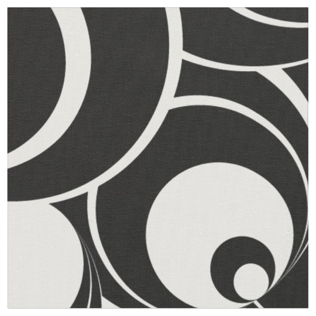 Cercles noirs et blancs Tissu Abstrait (Fermer)