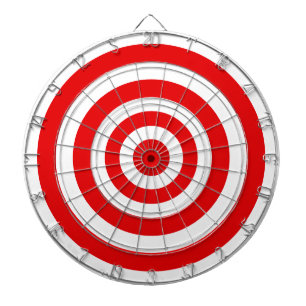 Cercles sur cible de fléchettes rouge et blanc