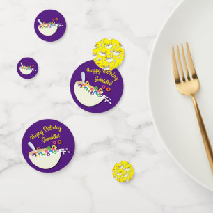 Cereal Bowl Kids Sleepover Birthday Party Cute Confetti