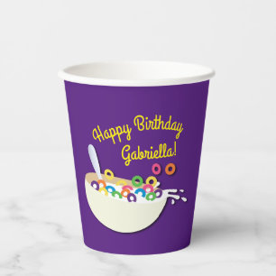 Cereal Bowl Kids Sleepover Birthday Party Cute Paper Cups