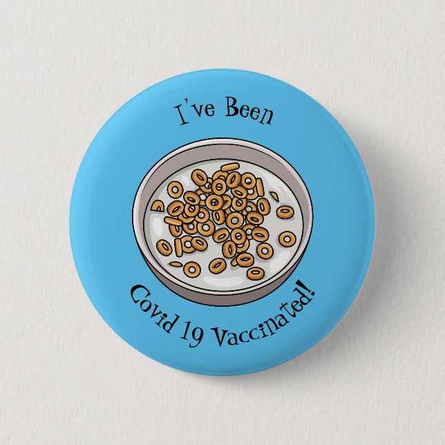 Cereal cartoon illustration 2 inch round button (Front)