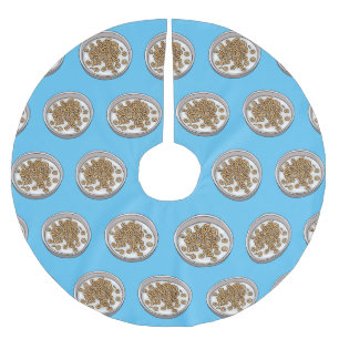 Cereal cartoon illustration brushed polyester tree skirt