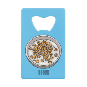 Cereal cartoon illustration  credit card bottle opener