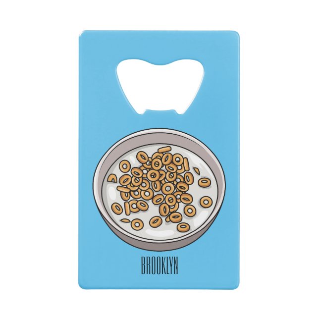 Cereal cartoon illustration  credit card bottle opener (Front)