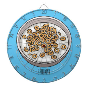 Cereal cartoon illustration dartboard