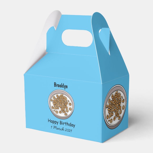 Cereal cartoon illustration favor box (Front Side)