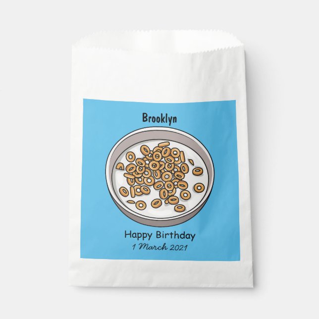 Cereal cartoon illustration  favour bag (Front)