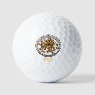 Cereal cartoon illustration  golf balls