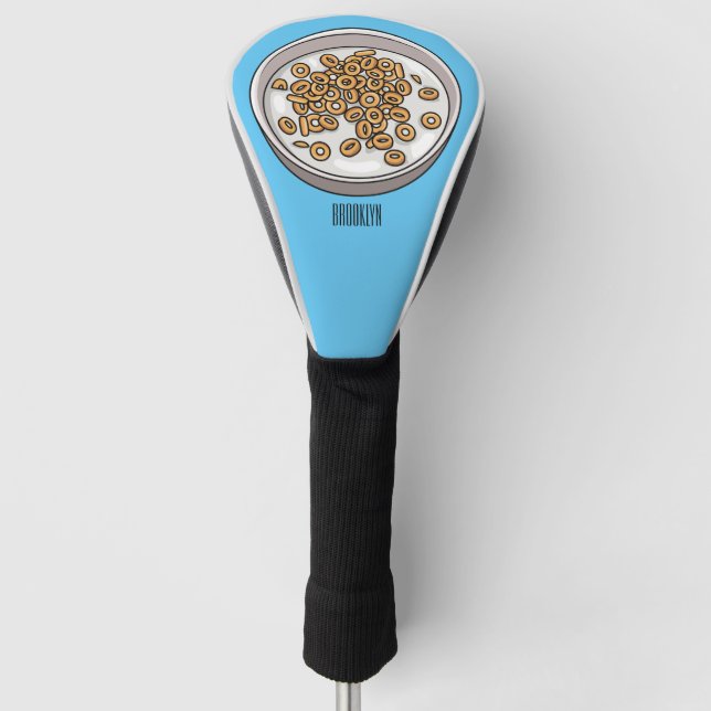 Cereal cartoon illustration golf head cover (Front)
