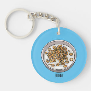 Cereal cartoon illustration keychain
