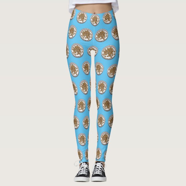 Cereal cartoon illustration leggings (Front)