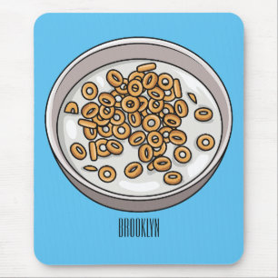 Cereal cartoon illustration mouse pad