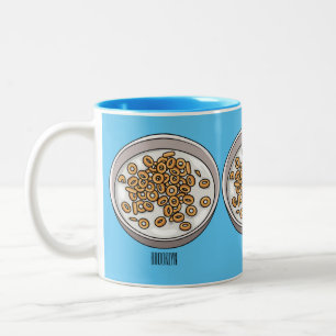 Cereal cartoon illustration Two-Tone coffee mug