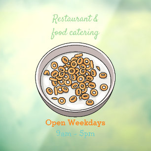 Cereal cartoon illustration window cling