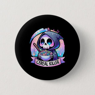 Cereal Killer Breakfast Cereal Bowl Cereals Skull  2 Inch Round Button