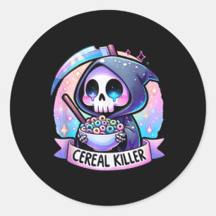 Cereal Killer Breakfast Cereal Bowl Cereals Skull Classic Round Sticker