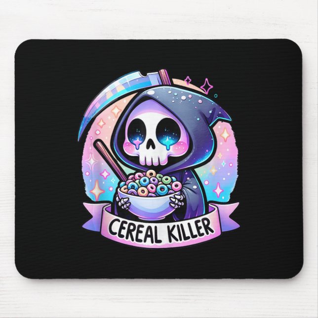 Cereal Killer Breakfast Cereal Bowl Cereals Skull  Mouse Pad (Front)