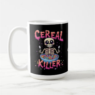 Cereal Killer Breakfast Funny Cereal Bowl Skeleton Coffee Mug