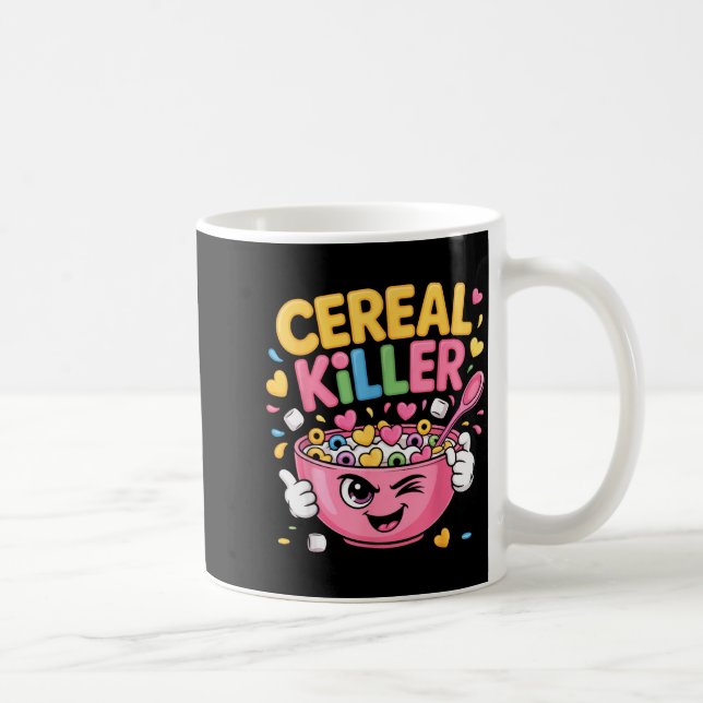 Cereal Killer Cartoon Bowl Funny Breakfast  Coffee Mug (Right)