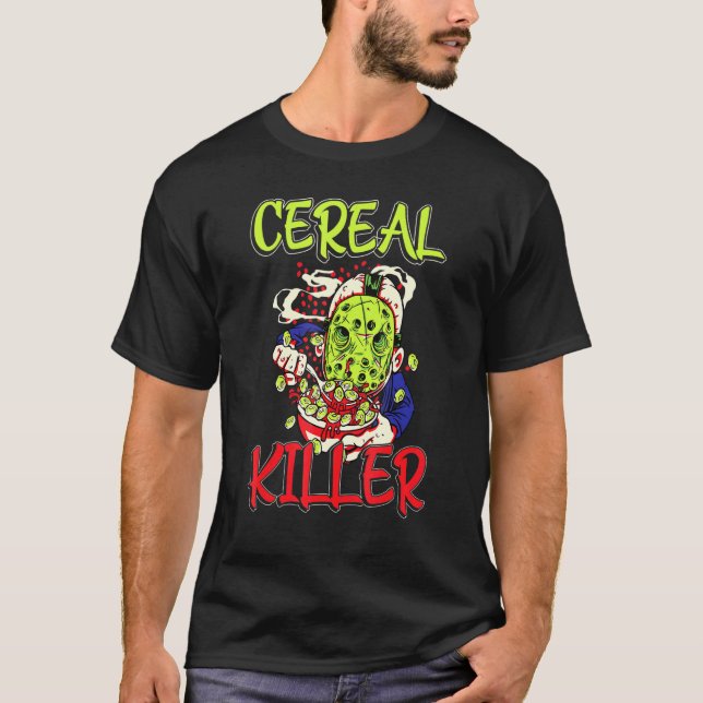 Cereal Killer Food Pun Humor Costume Halloween T-Shirt (Front)
