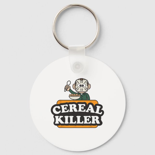 Cereal Killer Food Pun Humour Costume Fun Hallowee Keychain (Front)