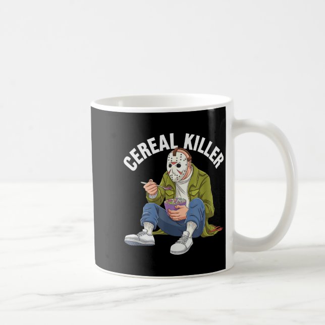 Cereal Killer Funny Halloween Horror Movie Masked  Coffee Mug (Right)