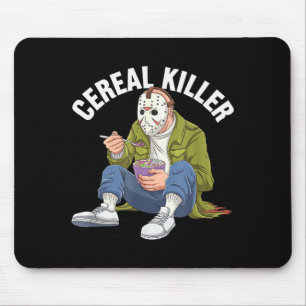 Cereal Killer Funny Halloween Horror Movie Masked Mouse Pad