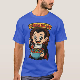 Cereal Killer Funny Vampire Pun Halloween Breakfas T-Shirt