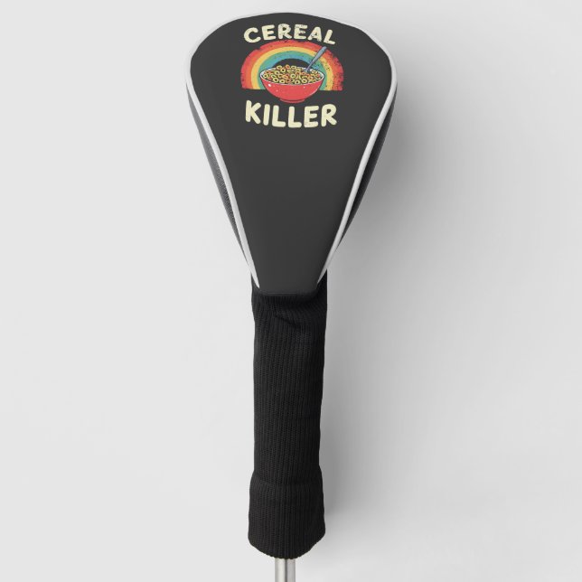 Cereal Killer Mens Food Pun True Crime Golf Head Cover (Front)
