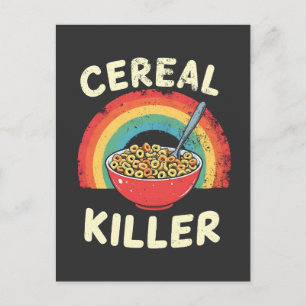 Cereal Killer Mens Food Pun True Crime Postcard