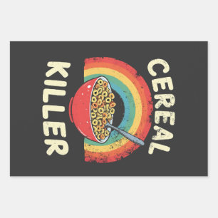 Cereal Killer Mens Food Pun True Crime Wrapping Paper Sheet