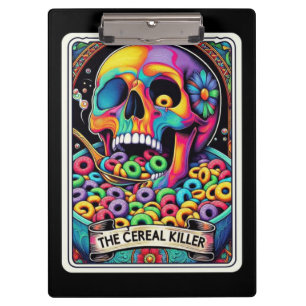 Cereal Killer Tarot – Skull Eating Cereal, Dark Clipboard