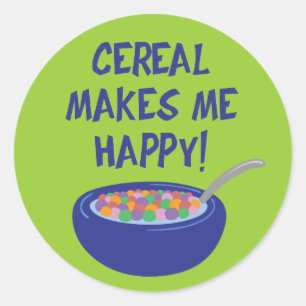 Cereal Makes Me Happy Classic Round Sticker