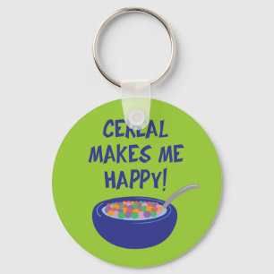 Cereal Makes Me Happy Keychain