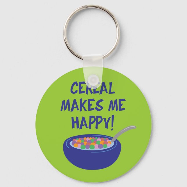 Cereal Makes Me Happy Keychain (Front)