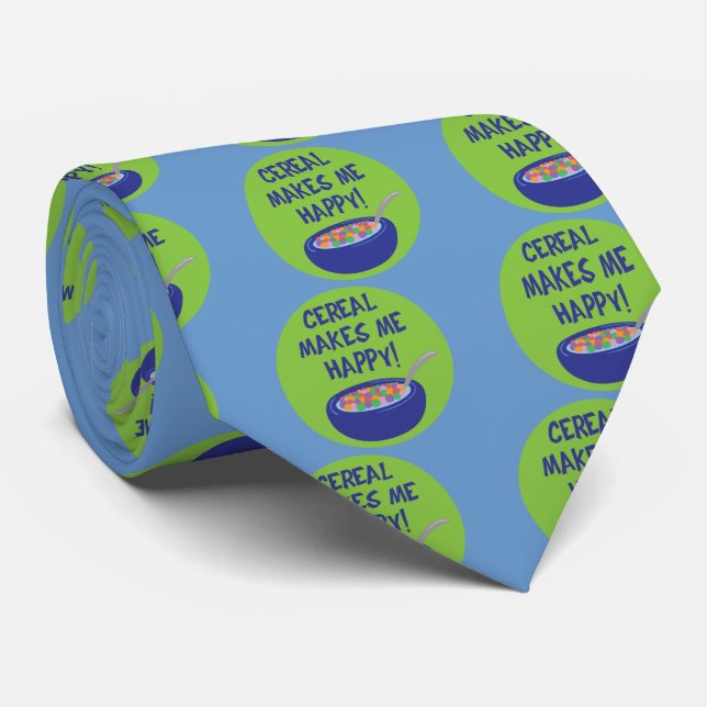 Cereal Makes Me Happy Tie (Rolled)