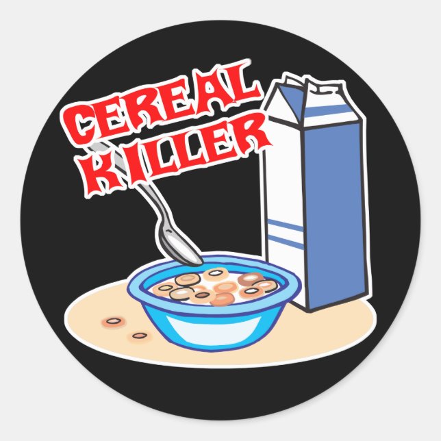 cereal serial killer classic round sticker (Front)
